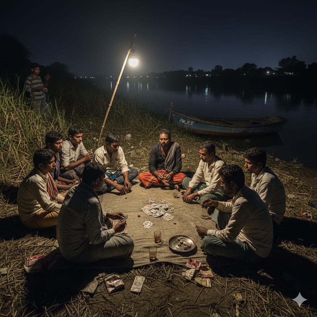 Gambling in public all night in Kundail village of Tarash!