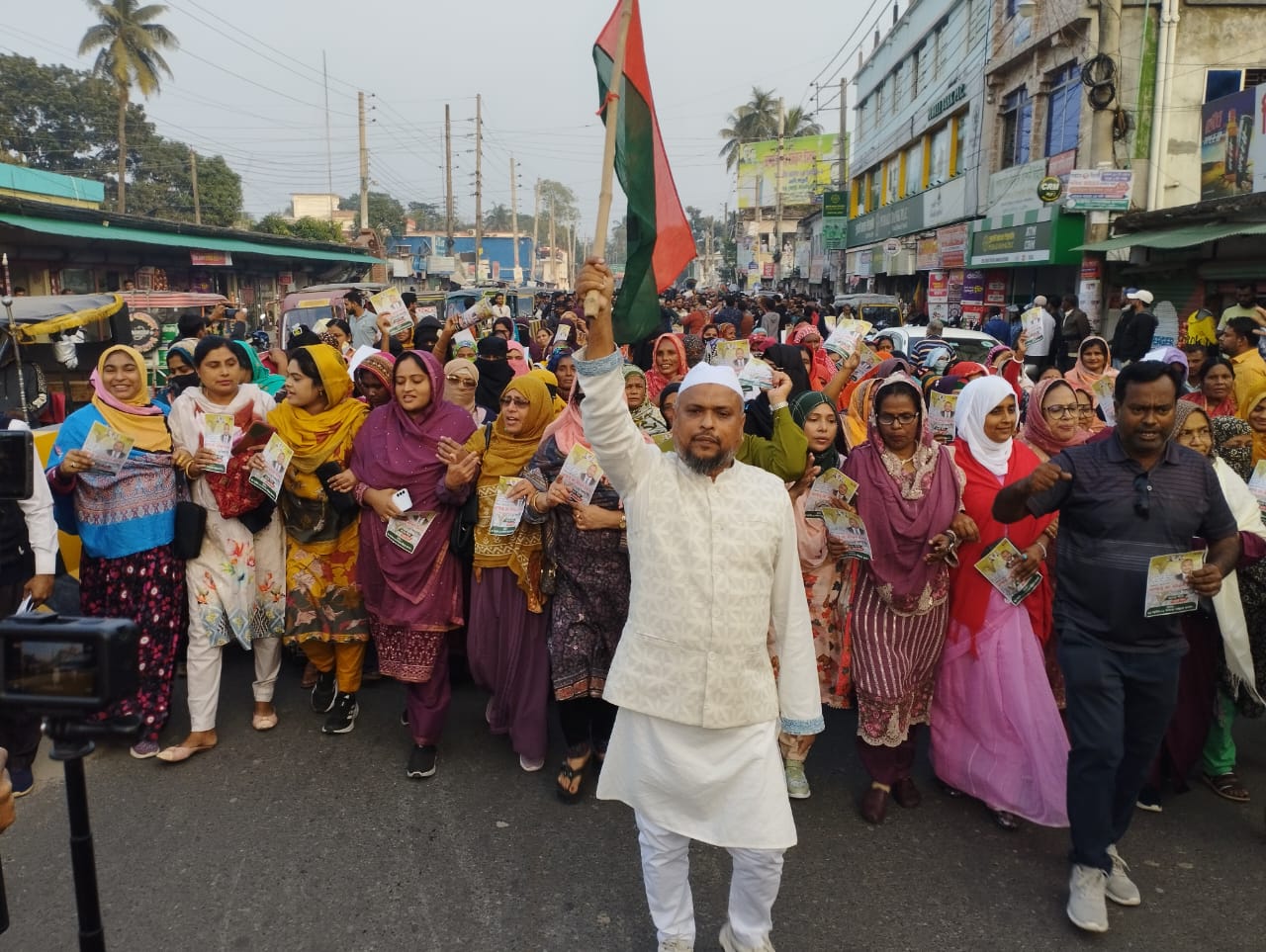 Procession demanding nomination of Monirul in Narail-2 constituency