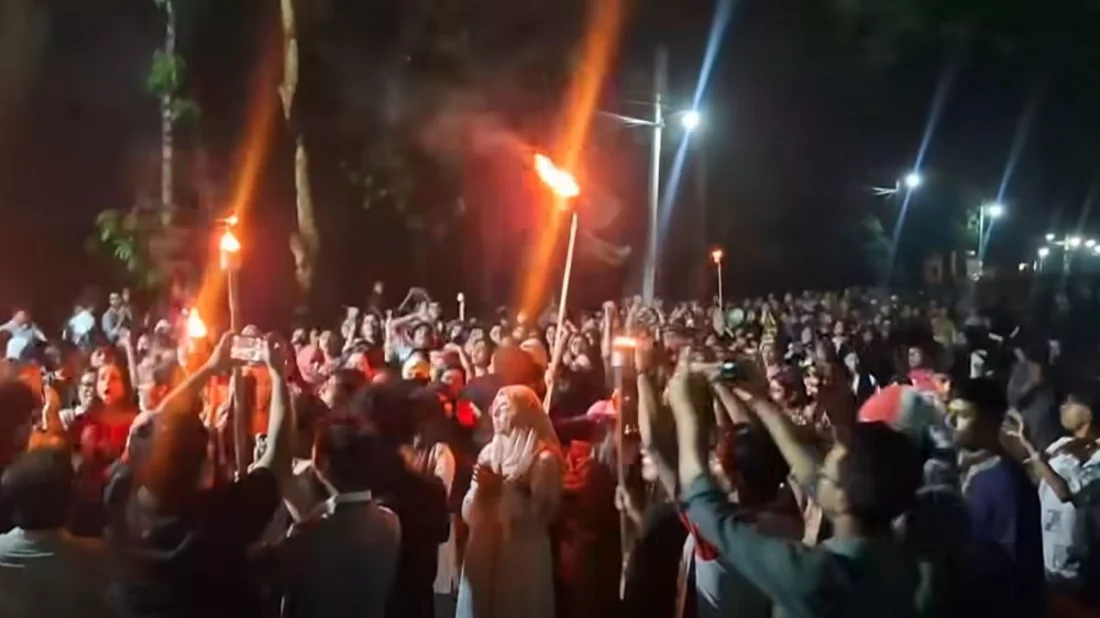 Student accused of rape in jungle, students hold torchlight procession demanding arrest of accused