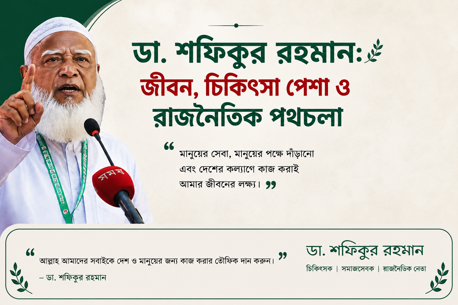 ডা. শফিকুর রহমান: জীবন, চিকিৎসা পেশা ও রাজনৈতিক পথচলা