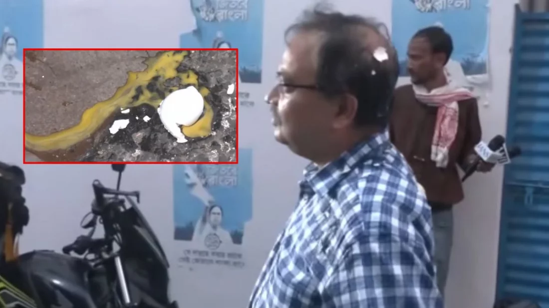 Rotten eggs thrown at Trinamool leader Kunal Ghosh in front of Mamata's house