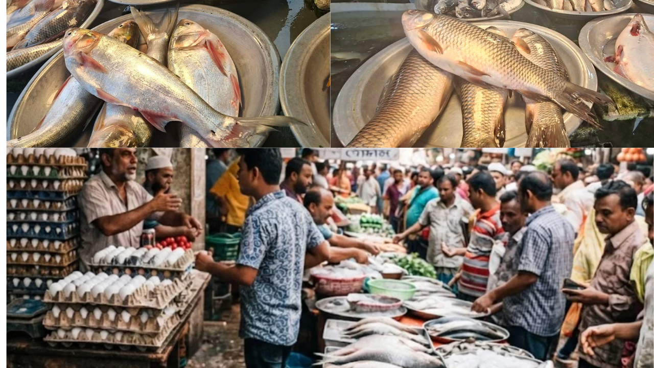 ডিমের দাম ডজনে বেড়েছে ১৫ টাকা, চড়া মাছের বাজারও