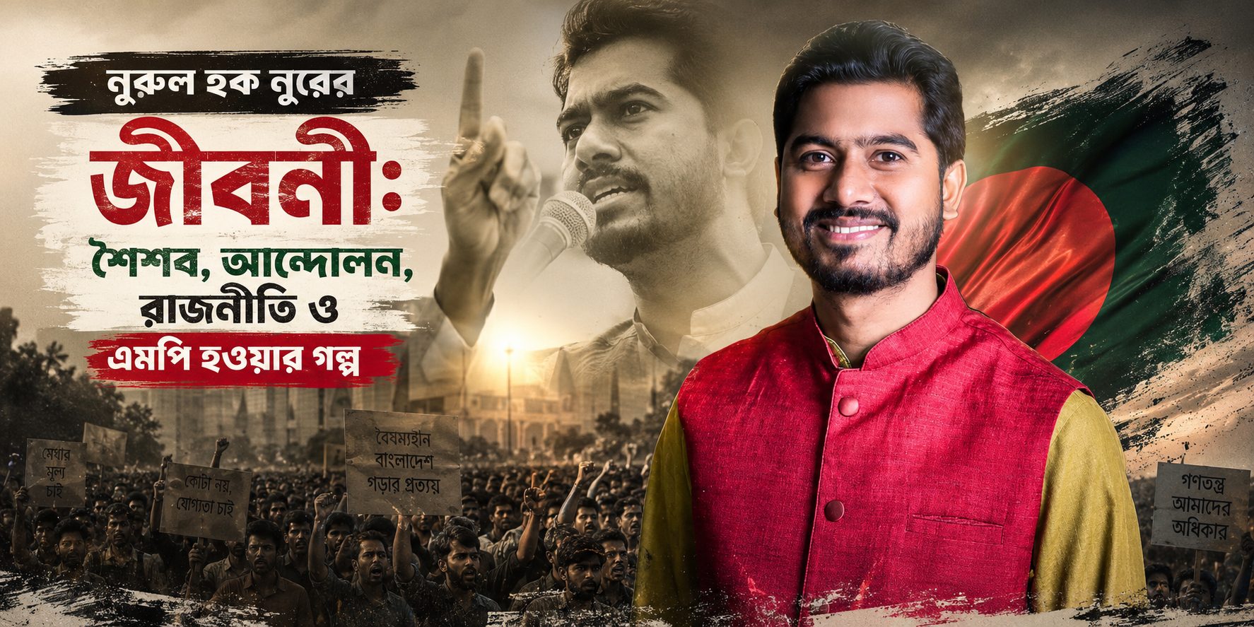 নুরুল হক নুরের জীবনী: শৈশব, আন্দোলন, রাজনীতি ও এমপি হওয়ার গল্প